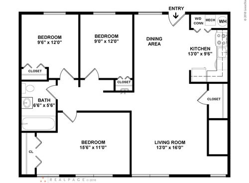 3 Bedroom: Beds - 3: Baths - 1: SqFt Range - 1128 to 1128