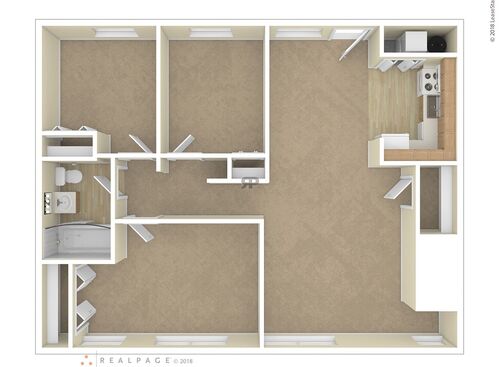 3 Bedroom: Beds - 3: Baths - 1: SqFt Range - 1128 to 1128