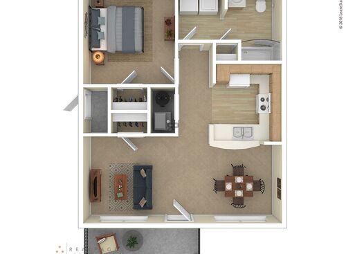1 Bedroom: Beds - 1: Baths - 1: SqFt Range - 590 to 590