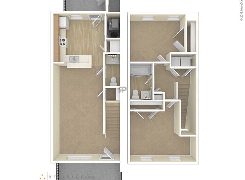 2 Bedroom: Beds - 2: Baths - 1.5: SqFt Range - 970 to 970