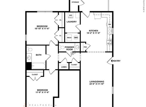 2 Bedroom: Beds - 2: Baths - 1: SqFt Range - 1144 to 1144