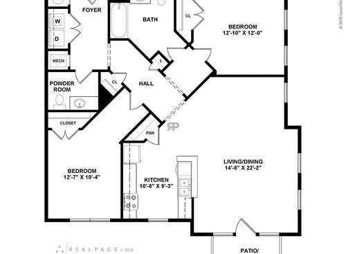 2 Bedroom: Beds - 2: Baths - 1.5: SqFt Range - 1138 to 1138