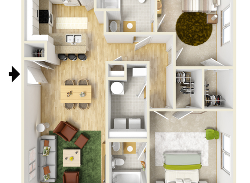 Summer: Beds - 2: Baths - 2: SqFt Range - 1232 to 1232