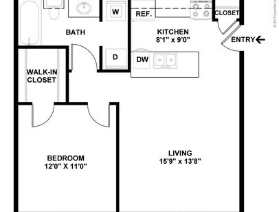 A1: Beds - 1: Baths - 1: SqFt Range - 627 to 627
