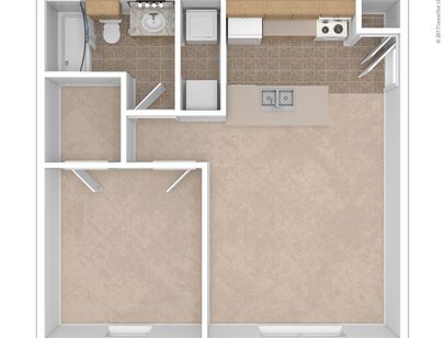 A1: Beds - 1: Baths - 1: SqFt Range - 627 to 627