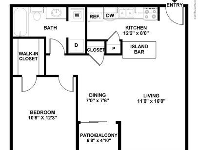 A2: Beds - 1: Baths - 1: SqFt Range - 734 to 734