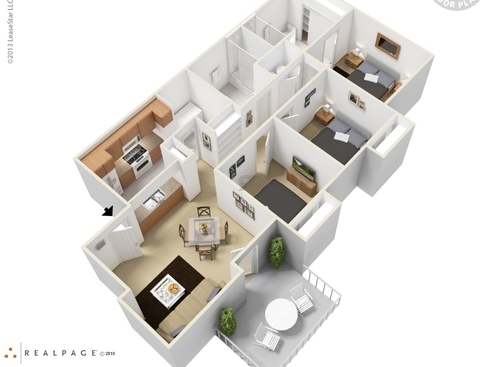 Bluewater Village - Plan E 3 Bed/2 Bath - 3 bed - 2 bath - 989 sf