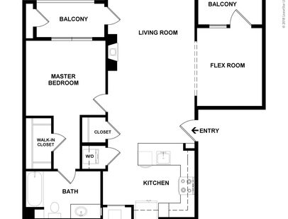1 Bed + Den 1 Bath: Beds - 1: Baths - 1: SqFt Range - 907 to 907