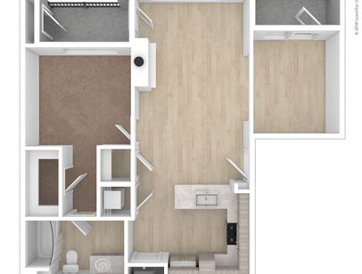 1 Bed + Den 1 Bath: Beds - 1: Baths - 1: SqFt Range - 907 to 907