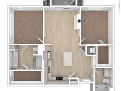 2 Bed 2 Bath: Beds - 2: Baths - 2: SqFt Range - 1080 to 1080