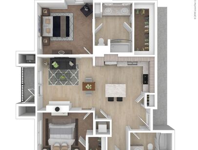 2 Bed 2 Bath: Beds - 2: Baths - 2: SqFt Range - 1080 to 1080