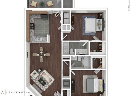 2 Bedroom: Beds - 2: Baths - 2: SqFt Range - 1100 to 1100