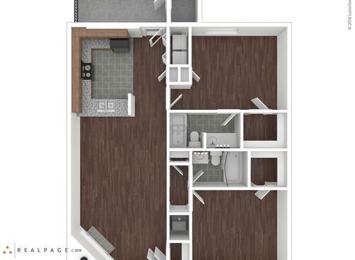 2 Bedroom: Beds - 2: Baths - 2: SqFt Range - 1100 to 1100