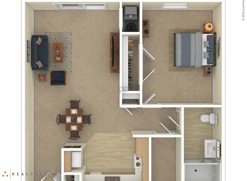 1 Bedroom: Beds - 1: Baths - 1: SqFt Range - 600 to 600