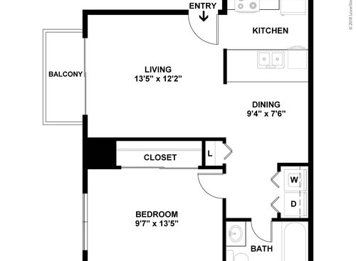 Ashford-R: Beds - 1: Baths - 1: SqFt Range - 600 to 600