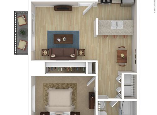 Ashford-R: Beds - 1: Baths - 1: SqFt Range - 600 to 600