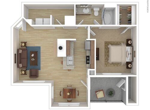 Ashley-R: Beds - 1: Baths - 1: SqFt Range - 920 to 920