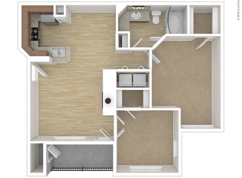 Berkley-R: Beds - 2: Baths - 1: SqFt Range - 971 to 971