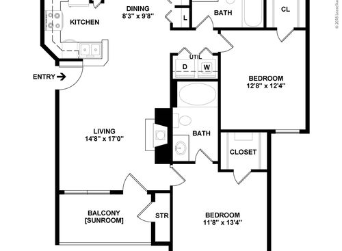 Charleston-R: Beds - 2: Baths - 2: SqFt Range - 1073 to 1073