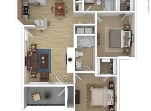 Charleston-R: Beds - 2: Baths - 2: SqFt Range - 1073 to 1073