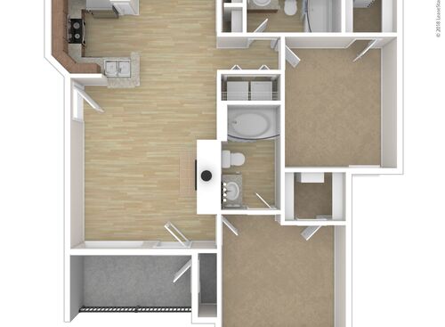 Charleston-R: Beds - 2: Baths - 2: SqFt Range - 1073 to 1073