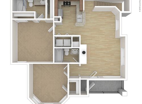 Cameron-R: Beds - 2: Baths - 2: SqFt Range - 1100 to 1100