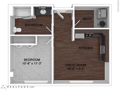 Type 1: Beds - 1: Baths - 1: SqFt Range - 546 to 546