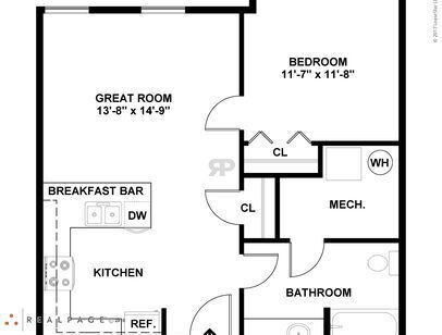 Type 3: Beds - 1: Baths - 1: SqFt Range - 705 to 705