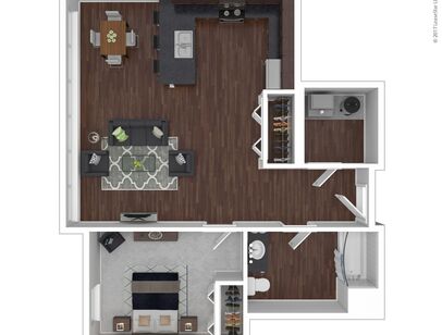 Type 4: Beds - 1: Baths - 1: SqFt Range - 873 to 873