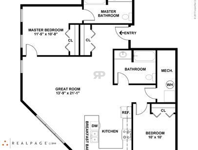 Type 7: Beds - 2: Baths - 2: SqFt Range - 1065 to 1065