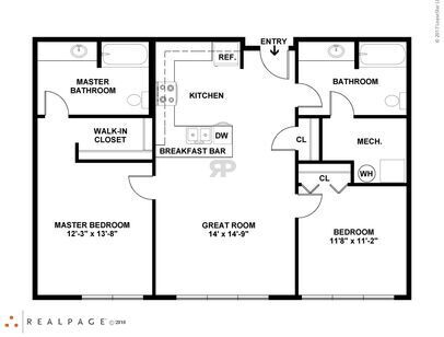 Type 8: Beds - 2: Baths - 2: SqFt Range - 1114 to 1114