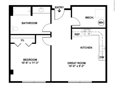 Type 1: Beds - 1: Baths - 1: SqFt Range - 546 to 546