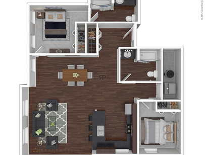Type 9: Beds - 2: Baths - 2: SqFt Range - 1365 to 1365
