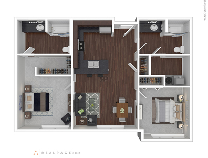 Type 6: Beds - 2: Baths - 2: SqFt Range - 1055 to 1055