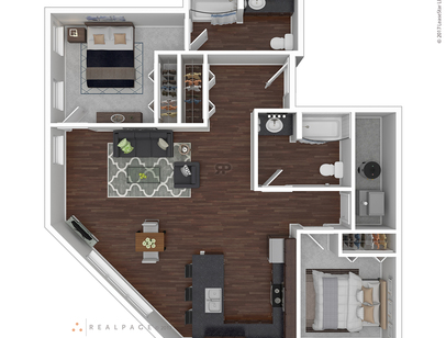 Type 7: Beds - 2: Baths - 2: SqFt Range - 1065 to 1065