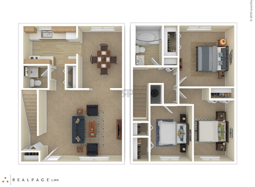 3 Bedroom: Beds - 3: Baths - 1: SqFt Range - 700 to 700