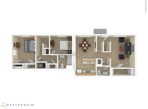 2 Bedroom: Beds - 2: Baths - 1: SqFt Range - 896 to 896