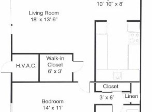 One Bedroom: Beds - 1: Baths - 1: SqFt Range - 700 to 700