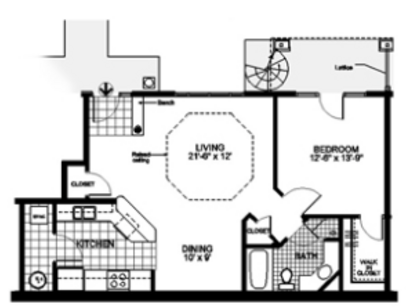 A1: Beds - 1: Baths - 1: SqFt Range - 865 to 865