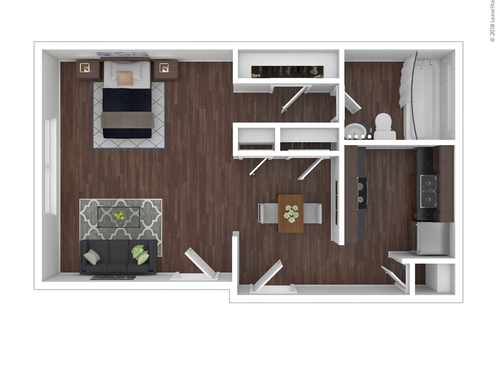 Studio (1 Bath): Beds - Studio: Baths - 1: SqFt Range - 559 to 559