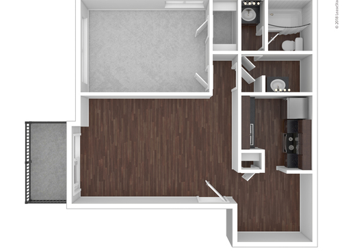 Biltmore (1 Bedroom / 1 Bath): Beds - 1: Baths - 1: SqFt Range - 660 to 660