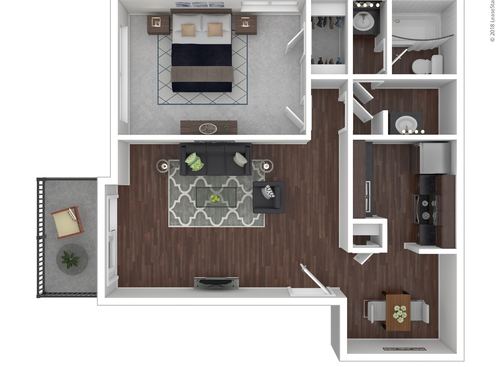 Biltmore (1 Bedroom / 1 Bath): Beds - 1: Baths - 1: SqFt Range - 660 to 660