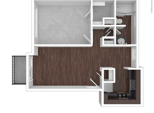 Van Noy (1 Bedroom / 1 Bath): Beds - 1: Baths - 1: SqFt Range - 670 to 670
