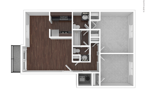 Lovell (2 Bedroom / 1.5 Bath): Beds - 2: Baths - 1.5: SqFt Range - 800 to 800