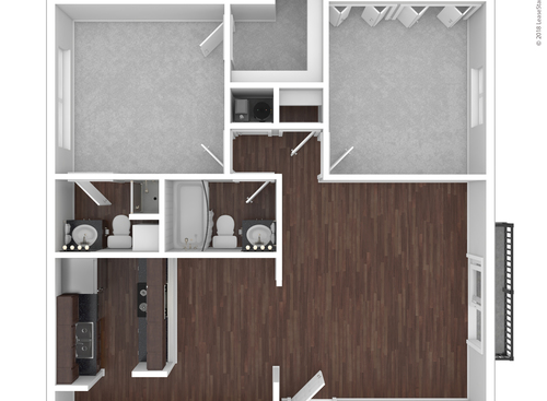 Arlington (2 Bedroom / 2 Bath): Beds - 2: Baths - 2: SqFt Range - 990 to 990