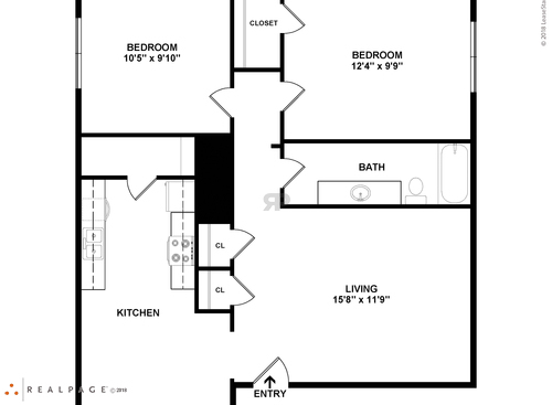 2 Bedroom: Beds - 2: Baths - 1: SqFt Range - 500 to 500