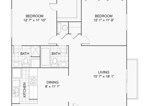 Arlington (2 Bedroom / 2 Bath): Beds - 2: Baths - 2: SqFt Range - 990 to 990