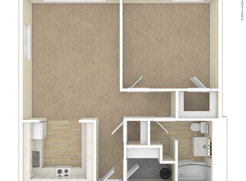 1 Bedroom Garden Style Apartments: Beds - 1: Baths - 1: SqFt Range - 631 to 631