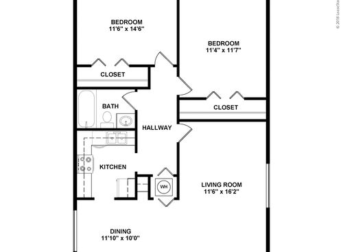 The Belmont: Beds - 2: Baths - 1: SqFt Range - 930 to 930