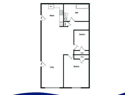 Two Bedroom: Beds - 2: Baths - 1: SqFt Range - 760 to 760
